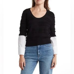 NWT Veronica Beard Juni Black Sweater Top - Sz S